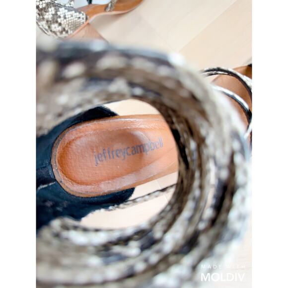 Womens Heels Size 6 Snake Print Block Heel Free People X Jeffrey Campbell Summer - Picture 3 of 6